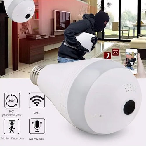 White Full Hd 1080P Wireless Panoramic Home Security Camera