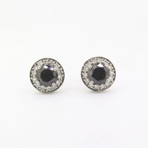 Sterling Silver Natural Diamond Earring Gender: Women