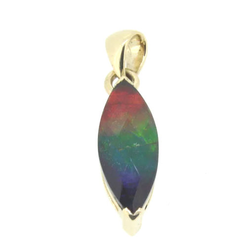 14K Yellow Gold Ammolite Pendant