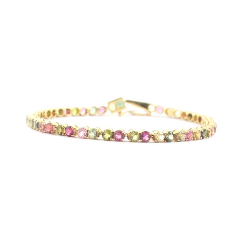 18K Tourmaline Gemstone Yellow Gold Bracelet