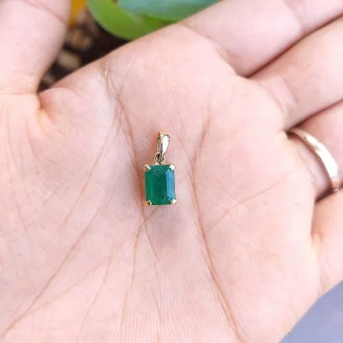 Natural Emerald Zambian Pendant Excellent