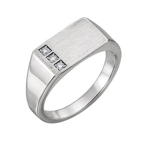 Men White Gold Ring