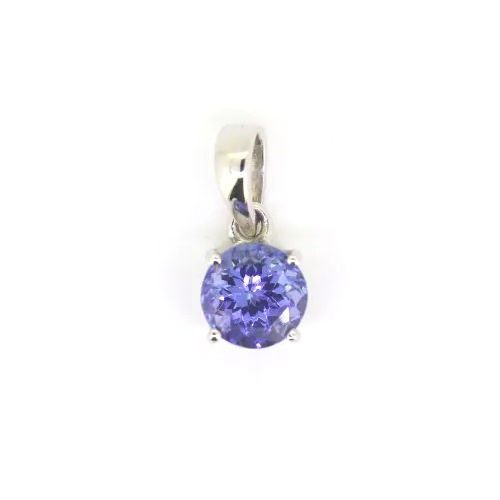 Round Natural Tanzanite Pendant