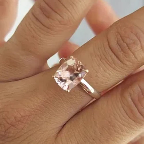 Natural Morganite Gemstone Ring