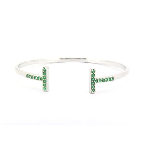 925 Emerald Gemstone Sterling Silver Bracelet Charm Earrings