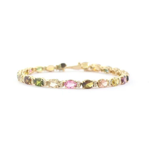 925 Multi Sapphire Gemstone Sterling Silver Bracelet