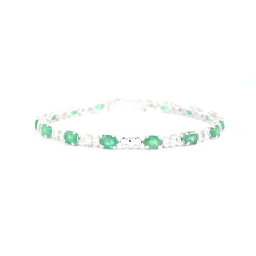 Emerald Gemstone Sterling Silver Bracelet Charm Earrings