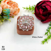 Ladies White Polish Ring