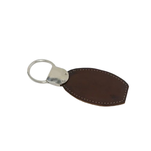 Brown Leather Keychain