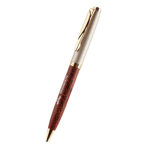 Silver And Brown Momento Metal Ball Pen