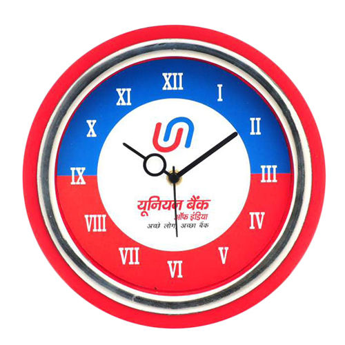 Red And Blue Roman Number Clock