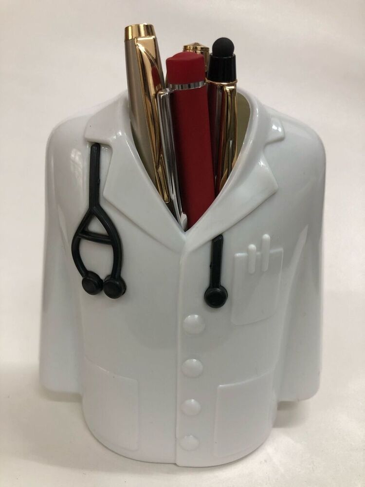 Doctor Coat Pen Stand - Color: White