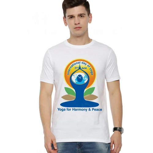 International Yoga Day Printed Cotton T-Shirt