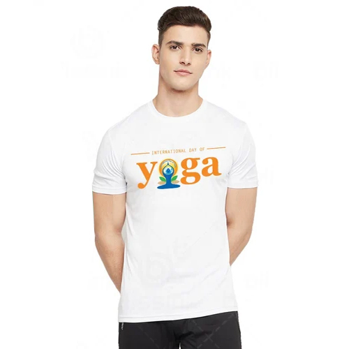 Yoga Day Polyester Sublimation T-Shirt