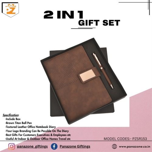 Brown Diary And Pen 2 In 1 Gift Set PZSR153