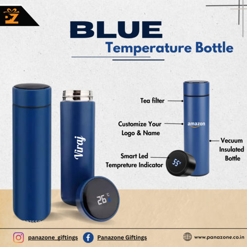 Stainless Steel Blue Temperature Bottle
