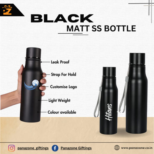 Black Matt Stainless Steel Bottle PZBOT-09