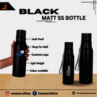 Black Matt Stainless Steel Bottle PZBOT-09