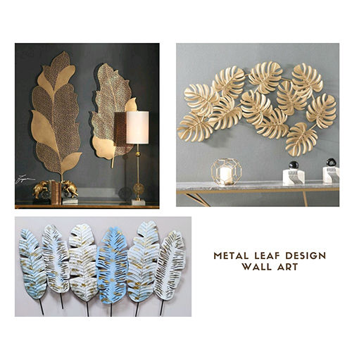 Multicolor Metal Leaf Design Wall Art