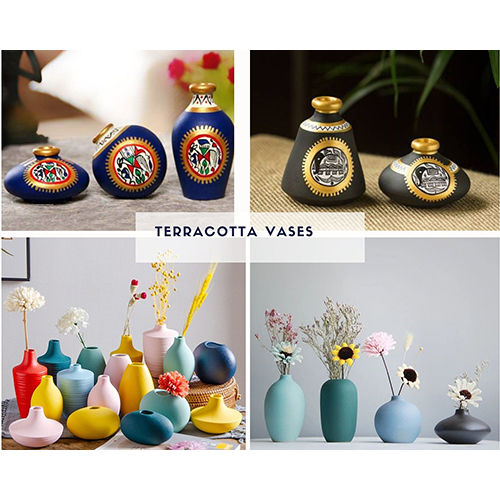 Terracotta Vases - Various Sizes, Multicolor Modern Design | Ideal for Indoor Decor