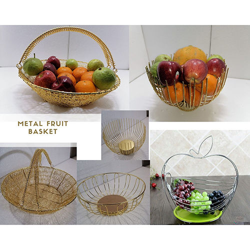 Golden Metal Fruit Basket