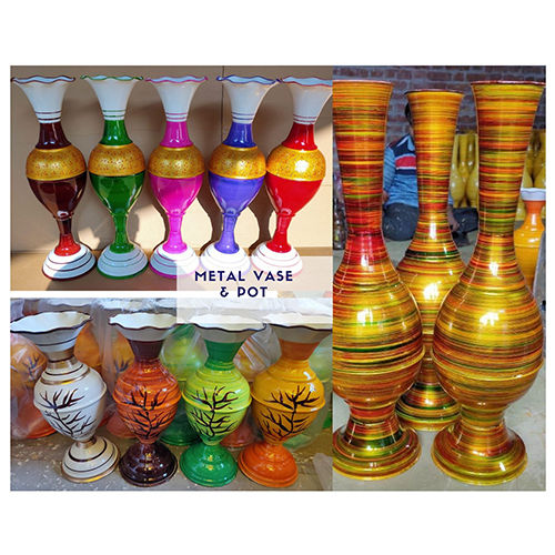 Metal Vase - Various Sizes, Multicolor Design | Classical Indoor Decoration Theme