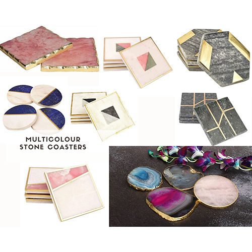 Multicolor Multicolour Stone Coasters