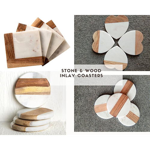 Stone and Wood Inlay Coasters