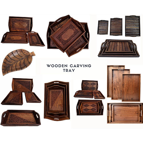 Brown Wooden Carving Tray