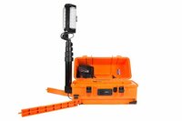 Portable Emergency Led Light Tower - Stainless Steel & Nylon 66, 5.25` Height, Orange/black | 10,000 Lumens, Rechargeable 24ah Lithium-ion Battery, 340â° Adjustment