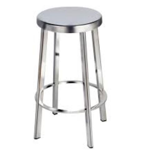 Round Steel Stool - Color: Silver