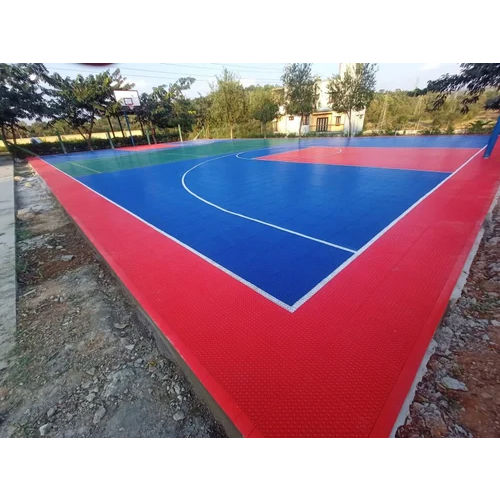 Mixed Pp Interlocking Tiles For Basketball Court