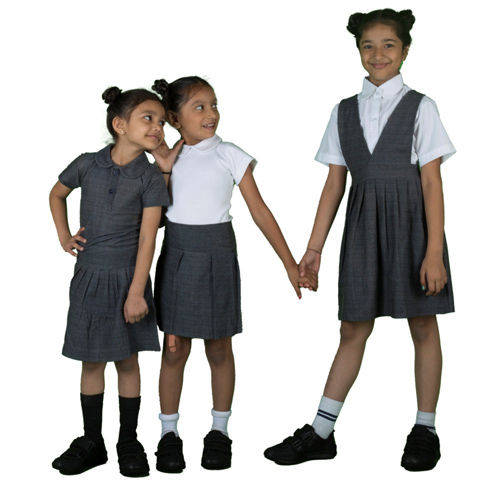 Washable Hosiery Pinafore With V-neck Uniform