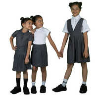 Hosiery Pinafore With V-neck Uniform - Age Group: Kids