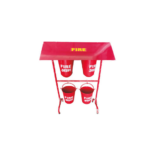 Red Fire Bucket And Stand