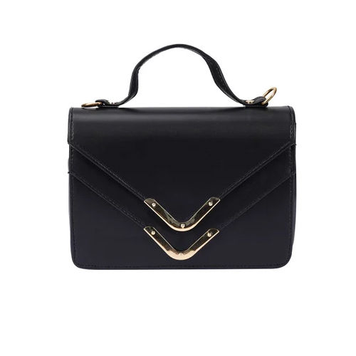 Black Ladies Trendy Leather Handbag