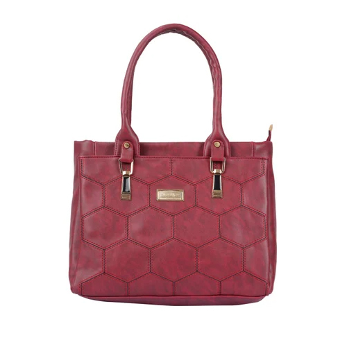 Red Plain Ladies Hand Bags