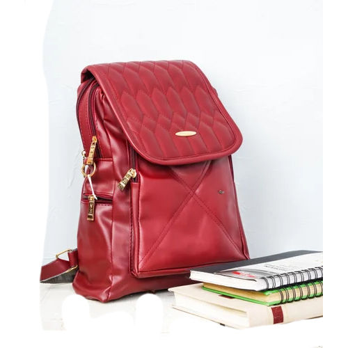 Red Plain Girls College Bag Design: Modern