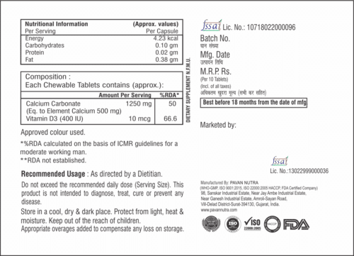 Calcium Carbonate With Vitamin D3 Tablet