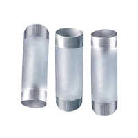 Stainless Steel Barrel Nipple - Round Shape, Silver Color | High-pressure And Temperature Resistance, Durable Connection For Plumbing Applications