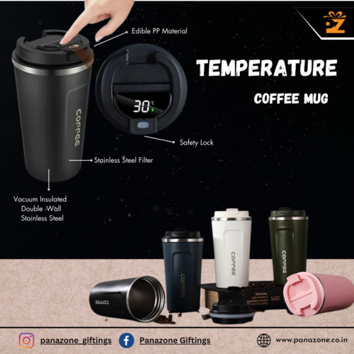 Stainless Steel Vacuum Insulated Temperature Display Steel Coffee Mug