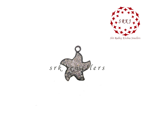 925 Starling Silver Handmade Pave Diamond Small Star Charm Pendant