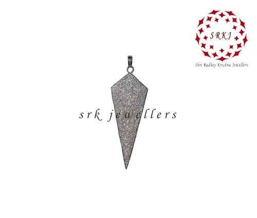 925 Starling Silver Handmade Pave Diamond Arrow Head Stylish Pendant - Gender: Men