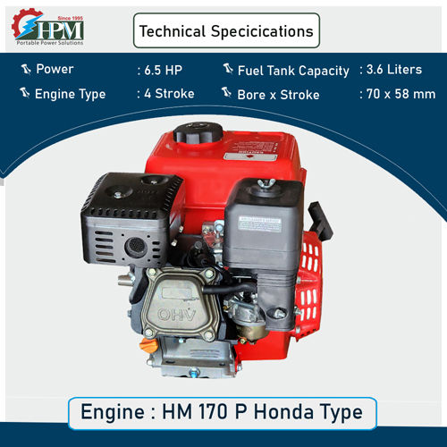 5.5 HP Petrol Engine Multipurpose Model GE-170P Recoil Start