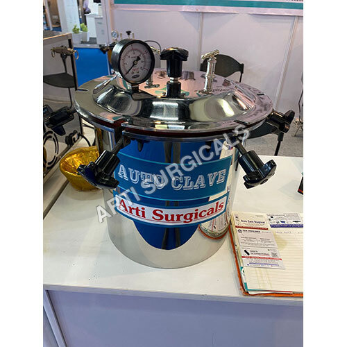 Silver Vertical Single Lever Autoclave 16X24 80 Liters