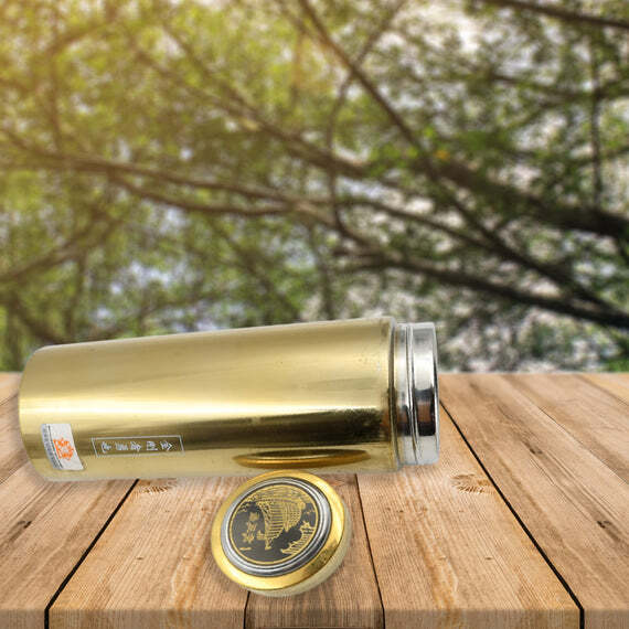 STAINLESS STEEL WATER BOTTLE WITH FOLDABLE SPOON  (12770)