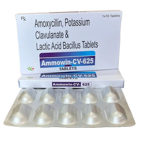 Amoxycillin Potassium Clavulanate And Lactic Acid Bacillus Tablets - Suitable For Adults, General Medicine For Bacterial Infections, Dosage As Suggested, Store In Dry Place