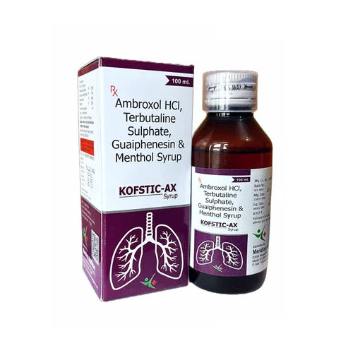 100Ml Ambroxol Hcl Terbutaline Sulphate Guaifenesin And Menthol Syrup General Medicines