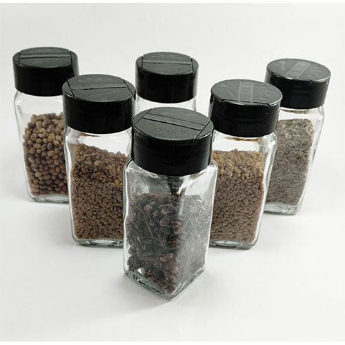 120Ml Glass Square Spice Jar - Color: Transparent