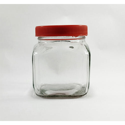 250gm Glass square jar